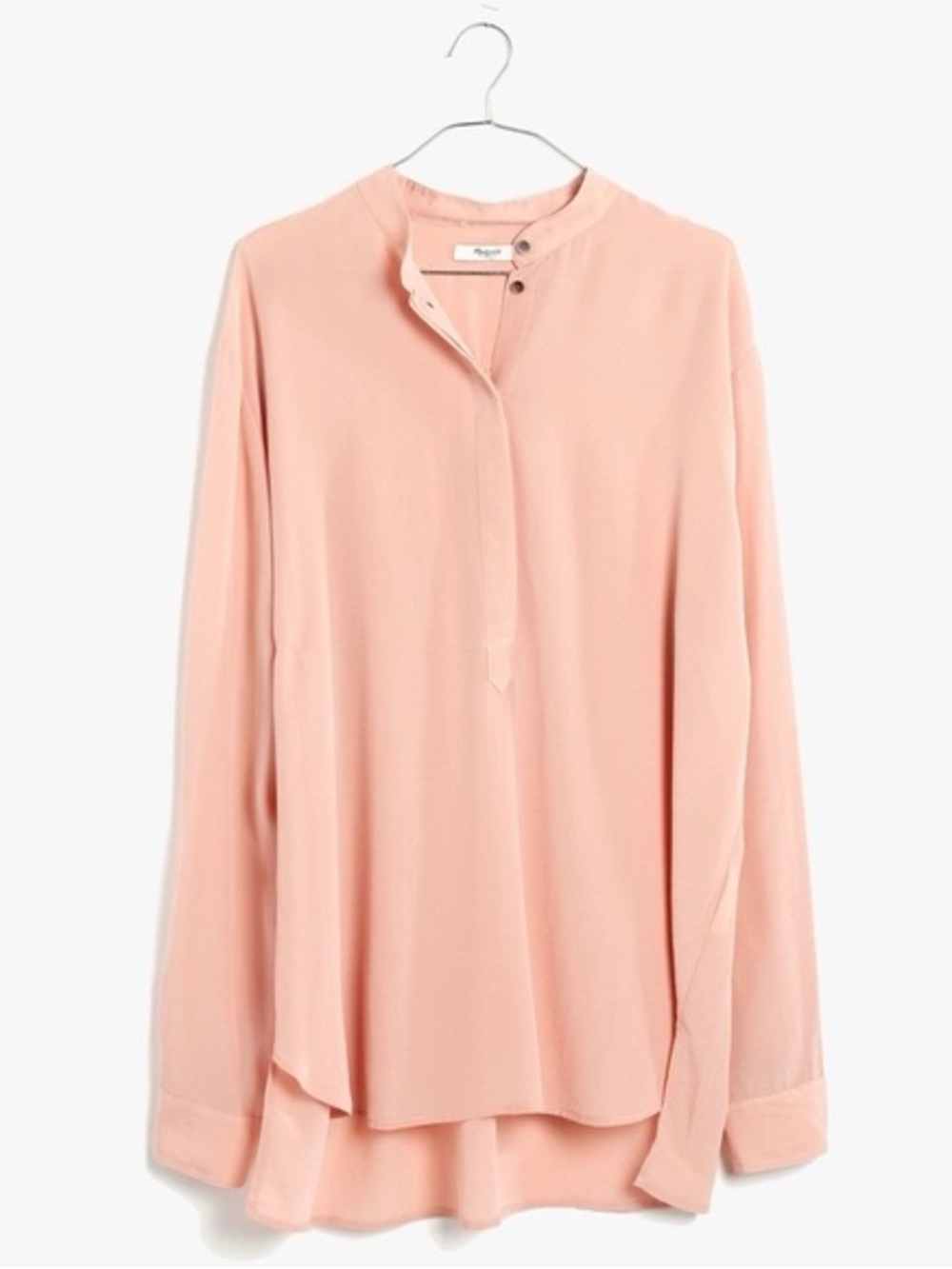 Madewell Light Peach Split-Neck Long-Sleeve Tunic